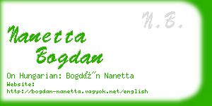 nanetta bogdan business card